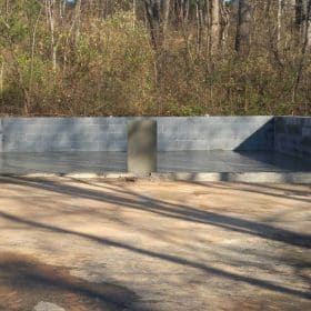 Concrete garage foundation with concrete block walls in Fawn Grove, PA