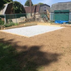 Small gravel shed foundation installed in Bel Air, MD