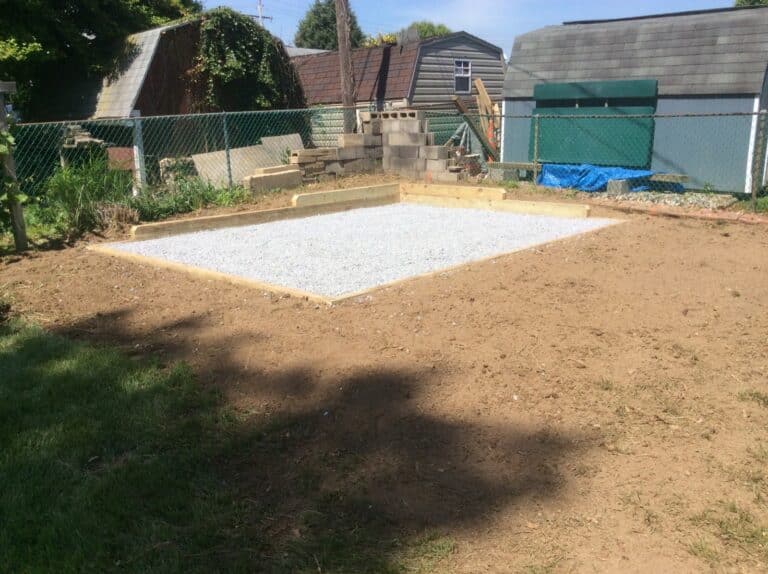 Small gravel shed foundation installed in Bel Air, MD