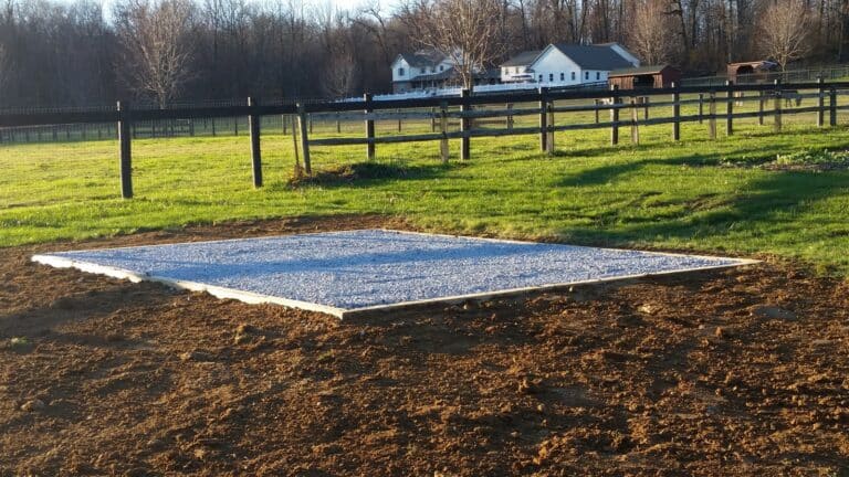 Stone shed base in Gap, PA