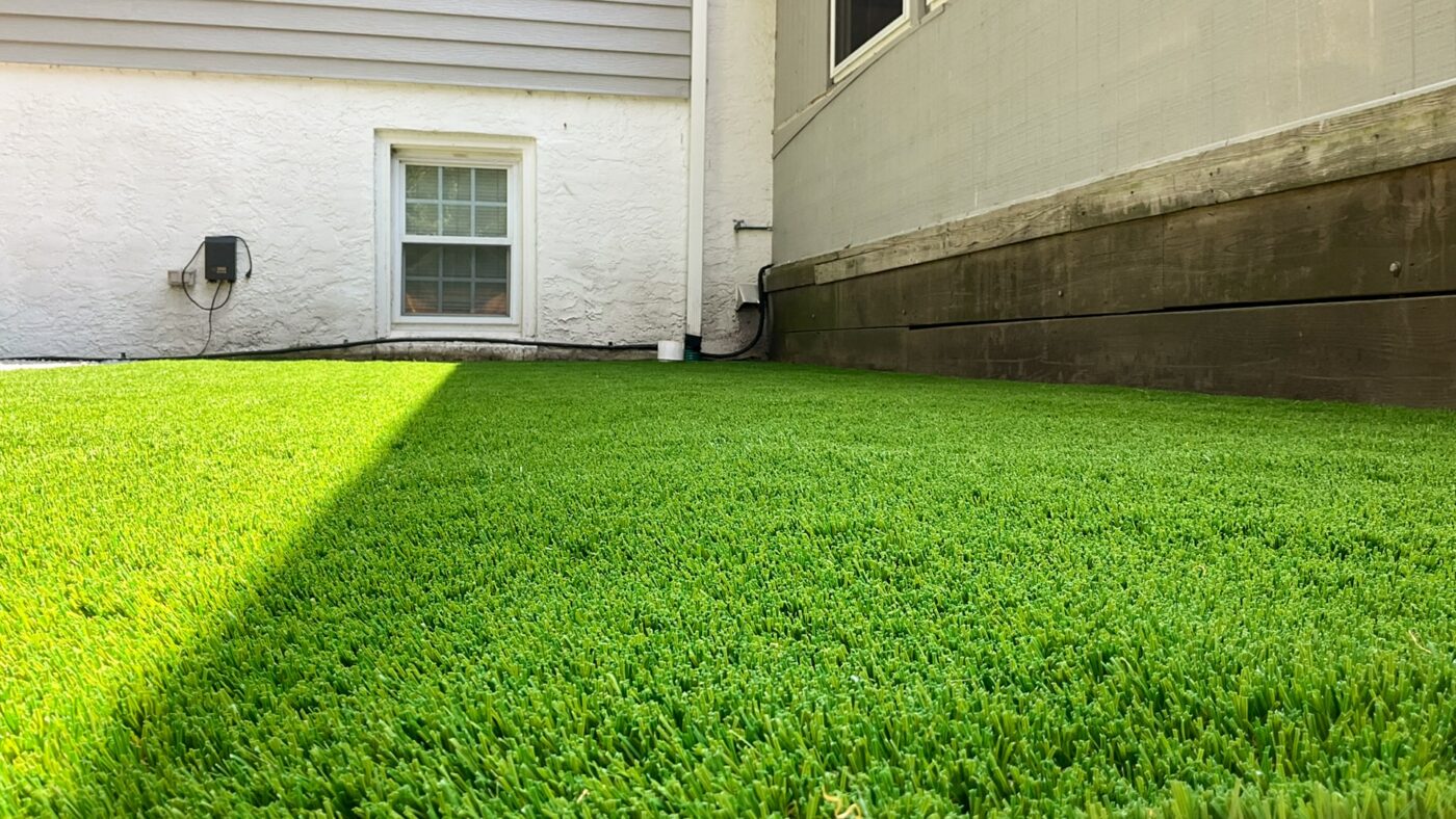artificial turf installed for backyard