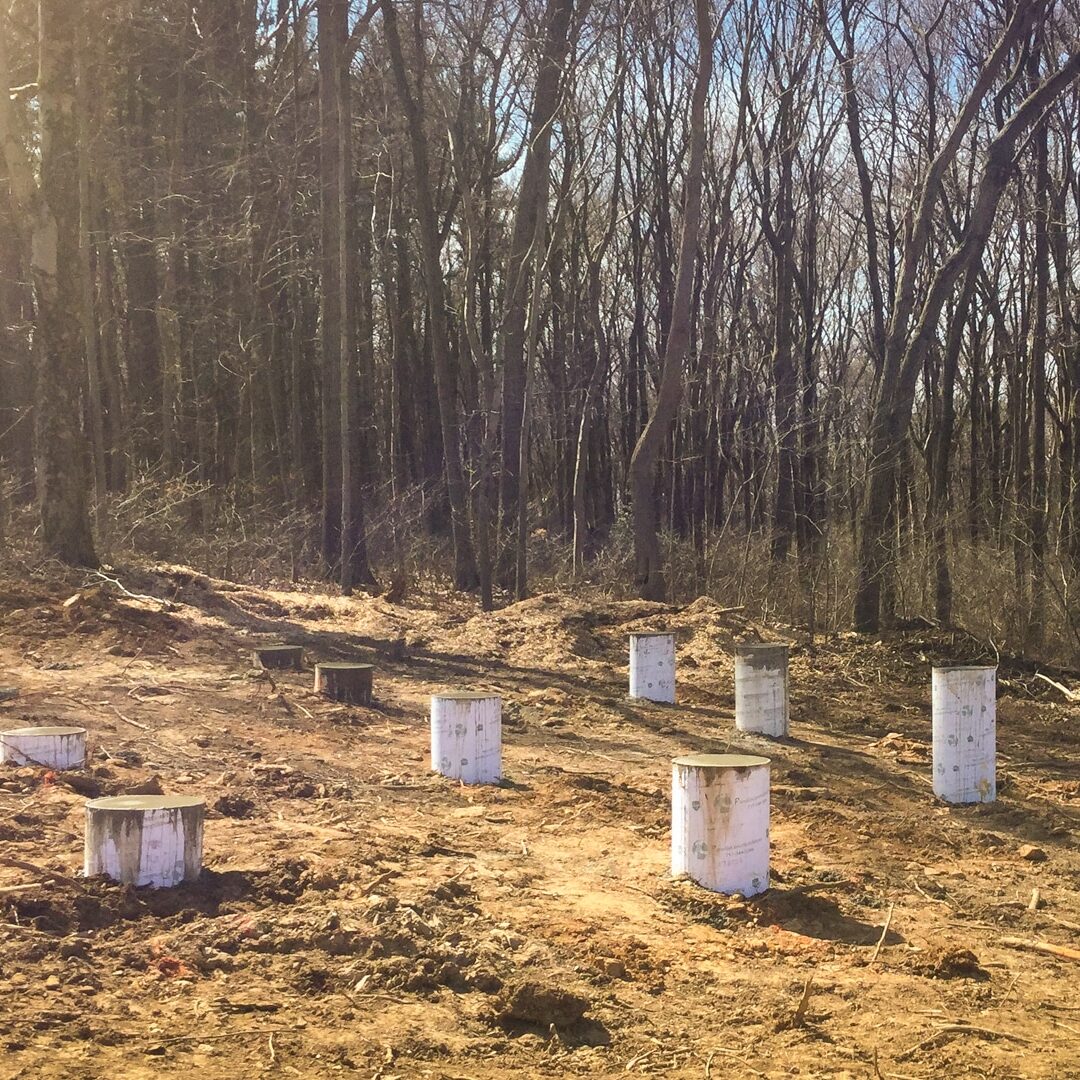 Shed foundation piers on a slope