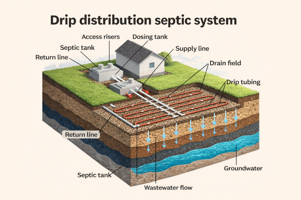 drip septic system work