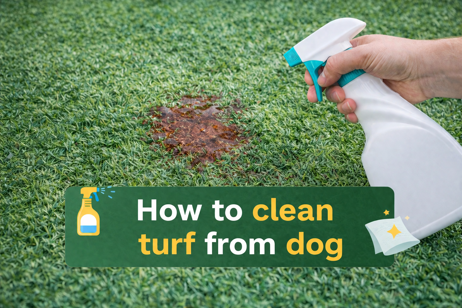 How to clean turf from dog pee