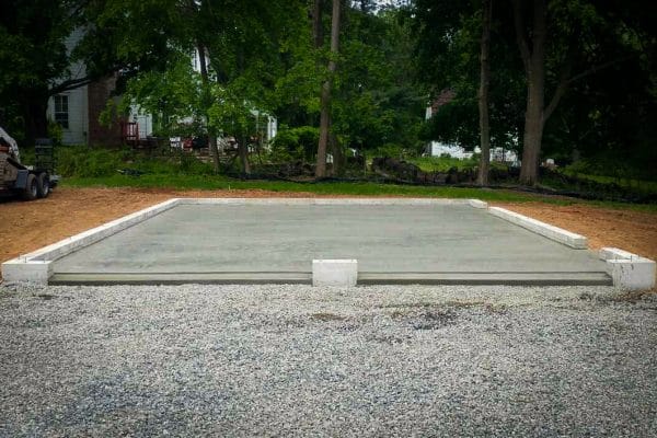 Concrete garage foundation in New York