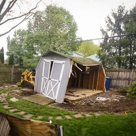Shed demolition in West Virginia