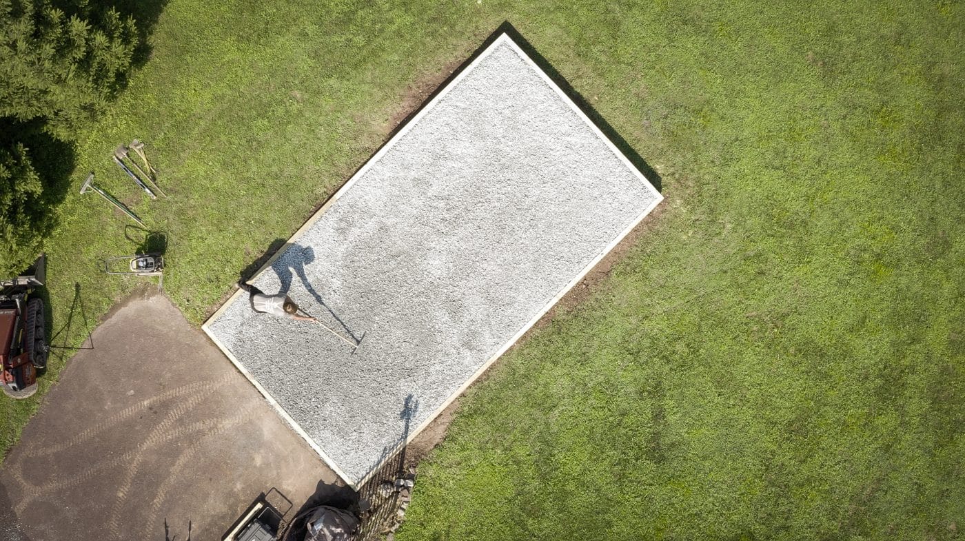aerial-view-of-gravel-above-ground-pool-foundation