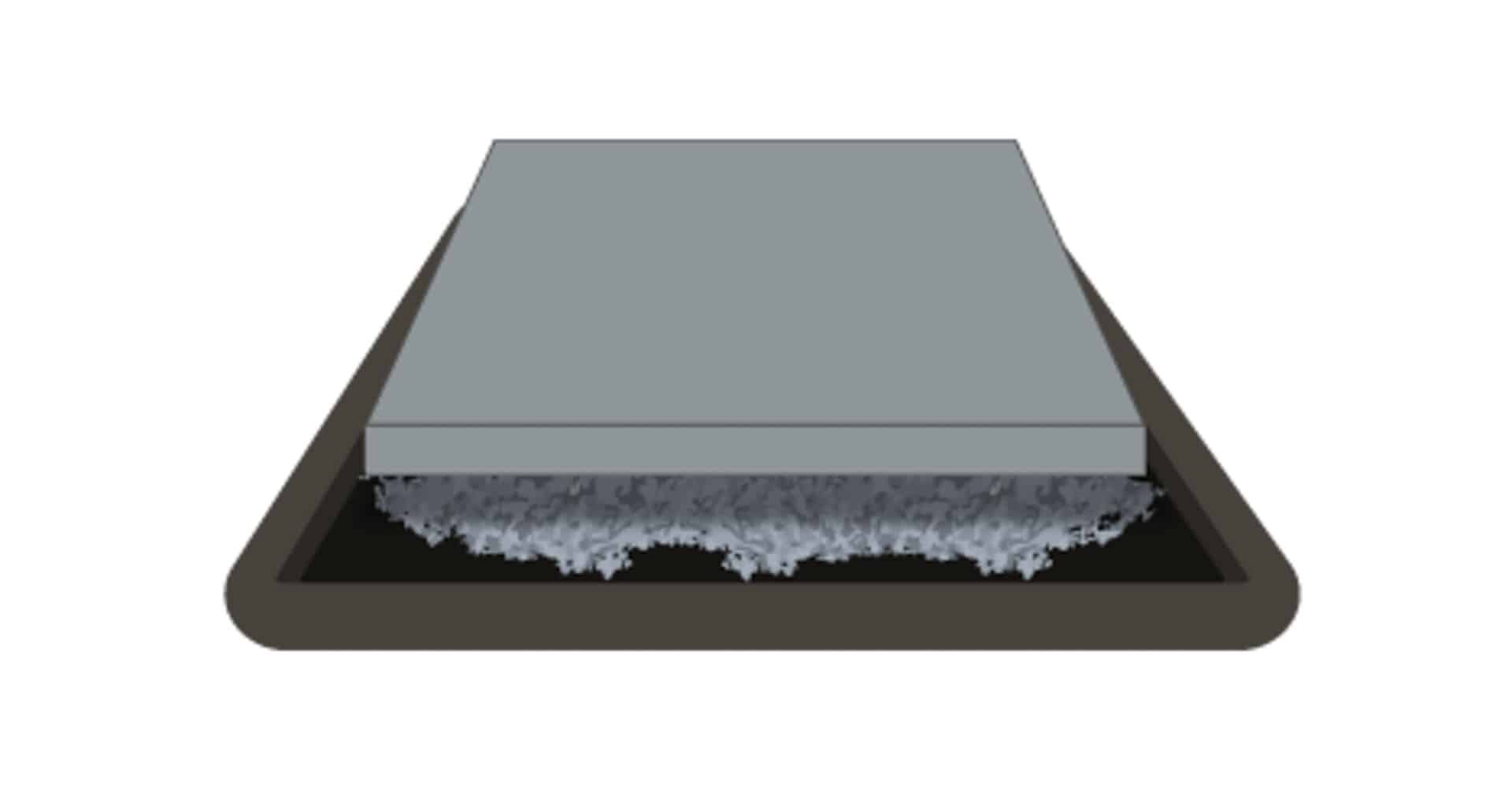 How Much Does Shed Site Prep Cost? A diagram of a floating concrete shed foundation