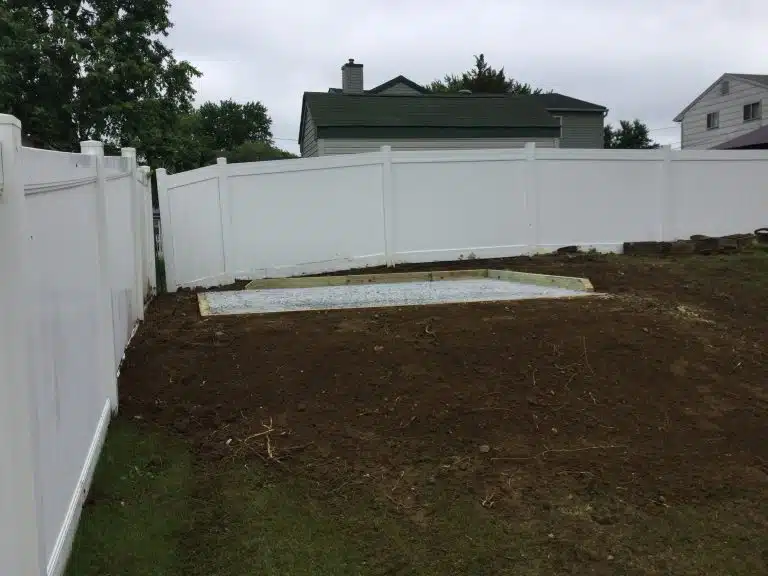 A gravel shed foundation in Woodbury Heights, NJ