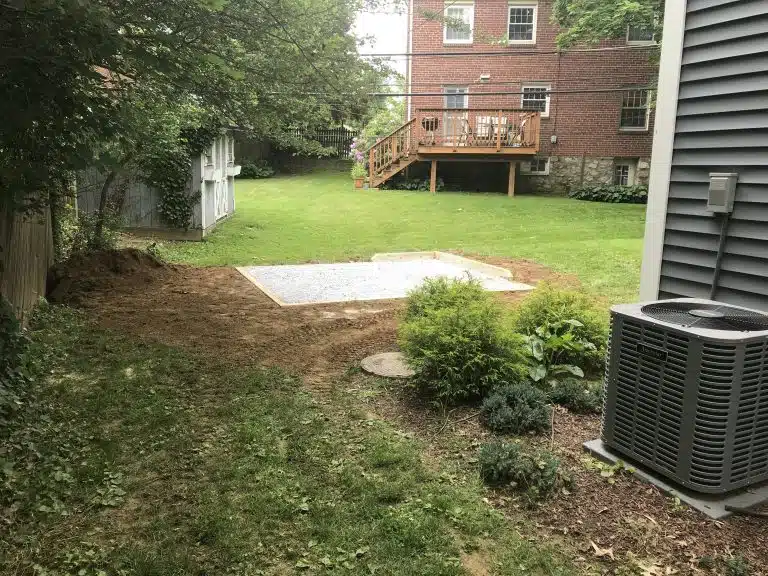 A foundation for a shed in West Chester, PA