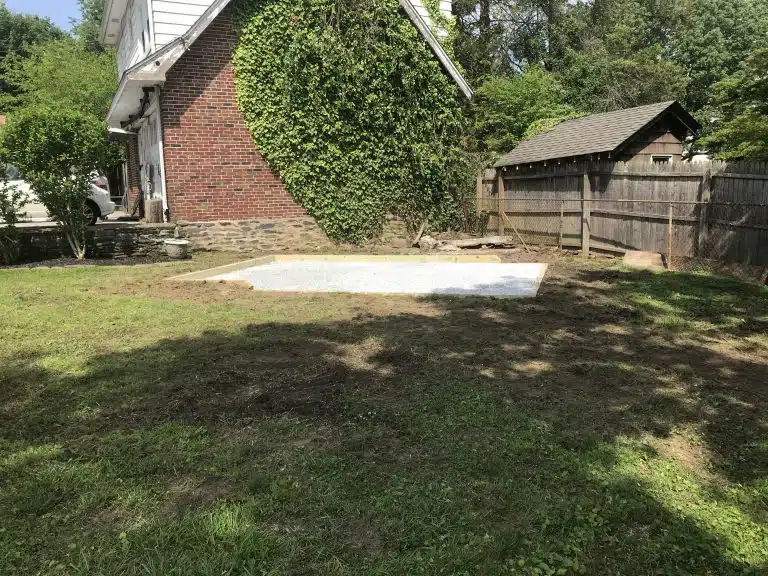 A gravel shed foundation in Bala Cynwyd, PA