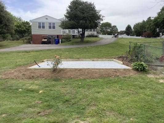 A foundation for a shed in Earleville, MD