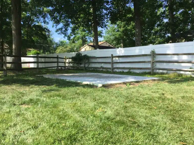 A gravel shed foundation in Berlin, NJ