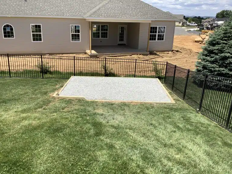 A gravel shed foundation in Mechanicsburg, PA