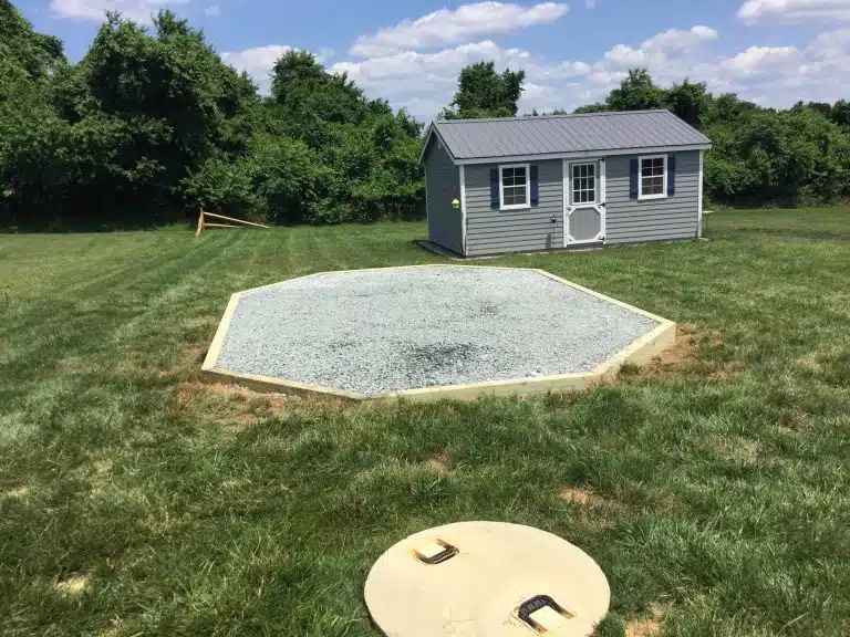 A gravel gazebo foundation in Elkton, MD