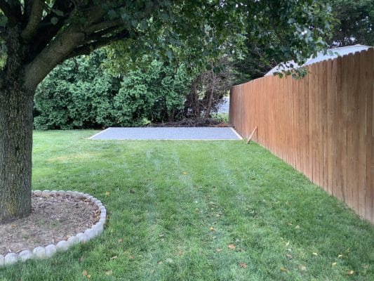 A gravel shed foundation in Bear, DE