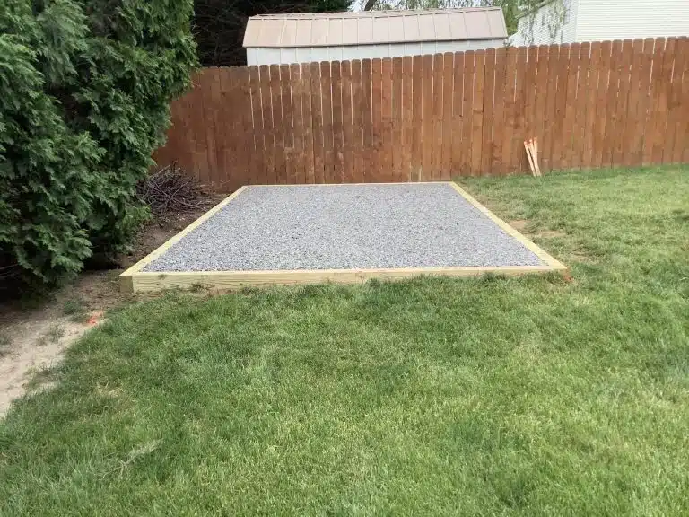 A shed foundation in Bear, DE