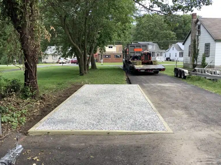 A gravel shed foundation in Dundalk, MD