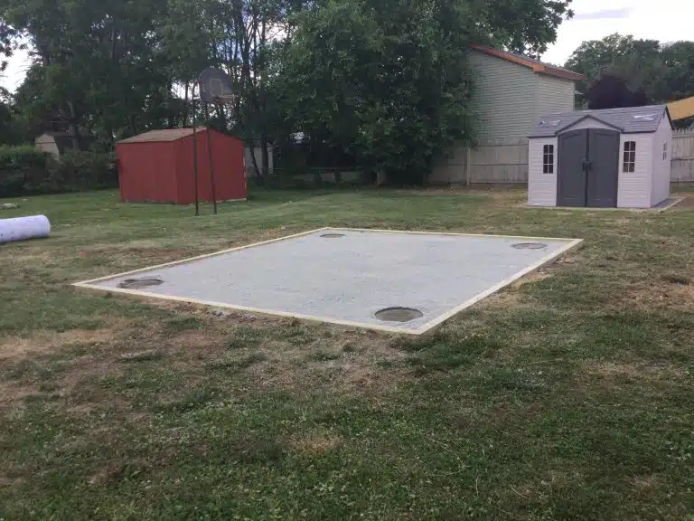 A shed foundation with concrete footers in Mt. Ephraim, NJ