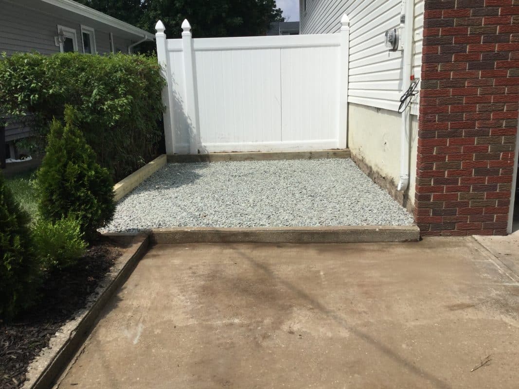 A gravel shed foundation in Fair Lawn, NJ