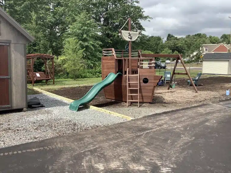 A new playset foundation built in Limerick, PA