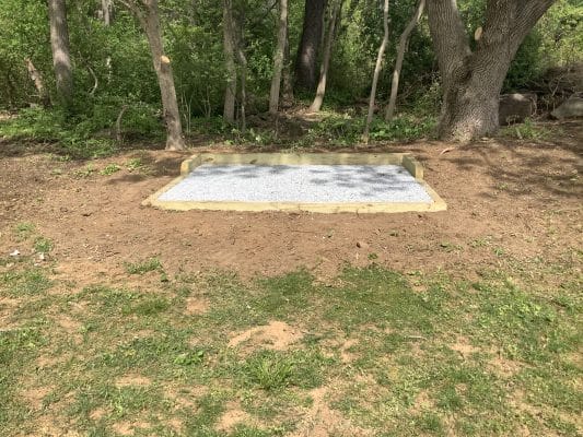 Gravel shed foundation in Chester Springs, PA
