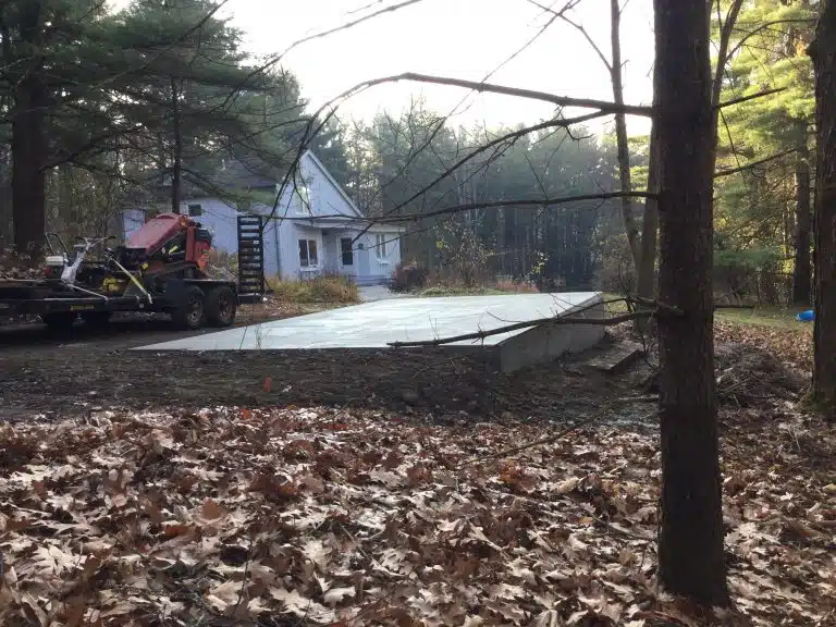 A concrete shed foundation in Austerlitz, NY
