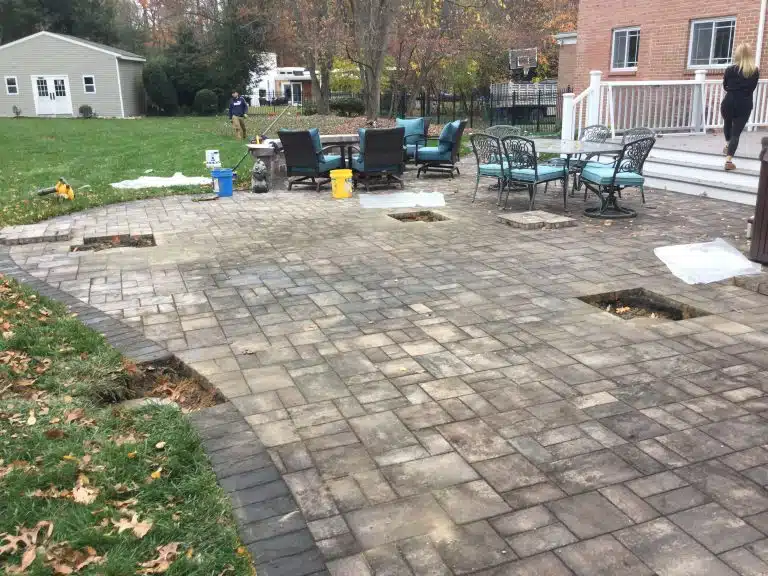 A concrete shed foundation in Cherry Hill, NJ