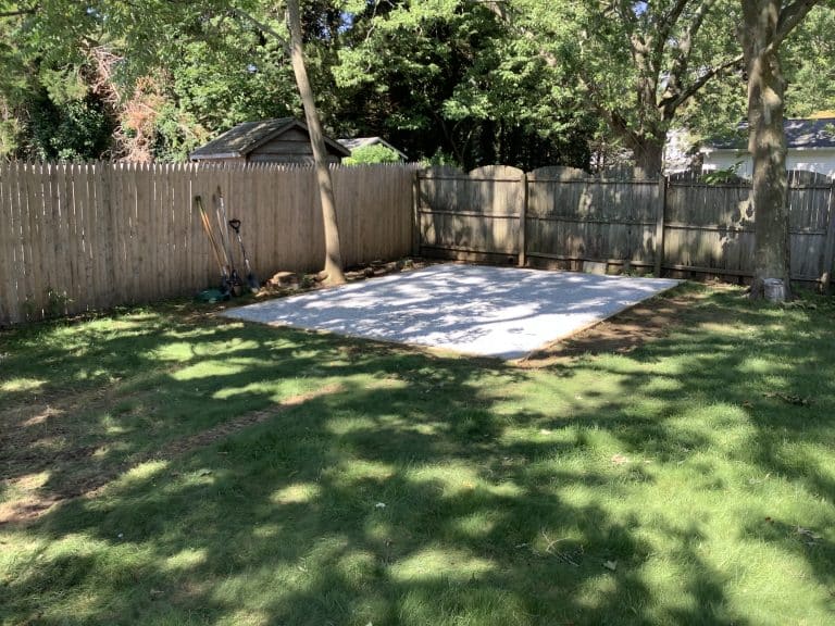 A gravel shed foundation in Middletown, NJ