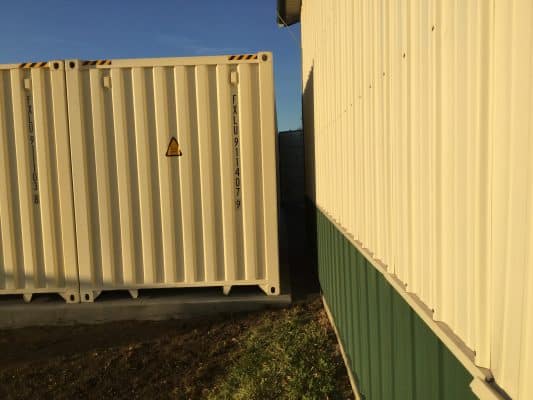 A concrete shed foundation in Ronks, PA