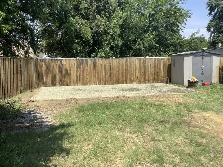 A gravel shed foundation in Washington, D.C.