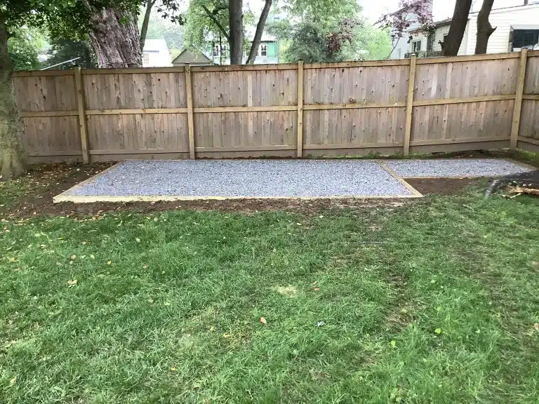 A foundation for a shed in Annapolis, MD