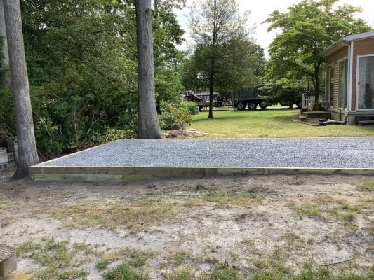 A shed foundation in Ocean View, DE