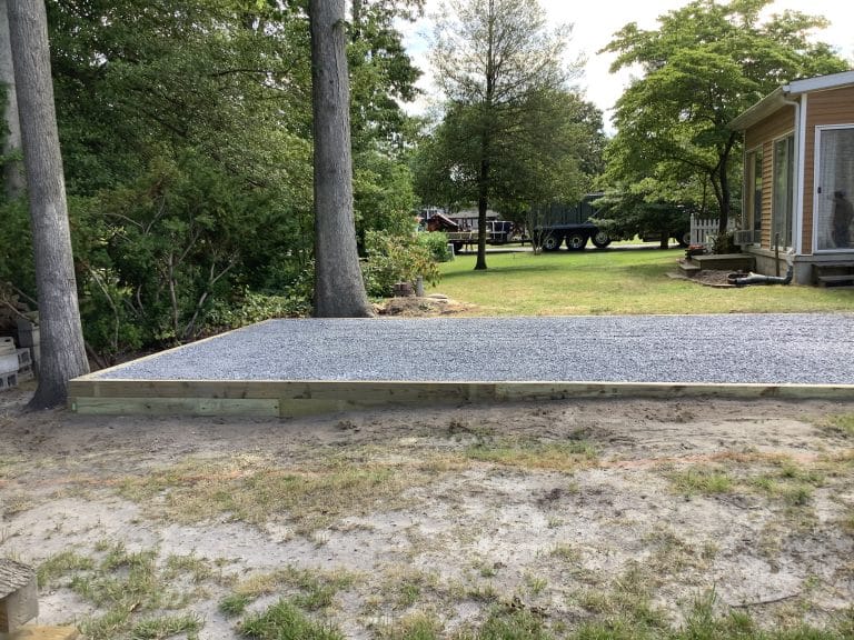 A shed foundation in Ocean View, DE