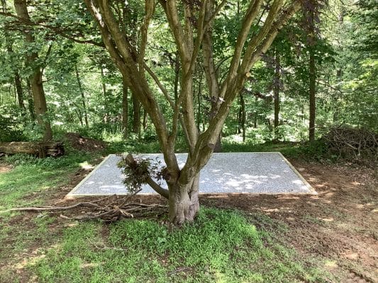 A shed foundation in Sykesville, MD