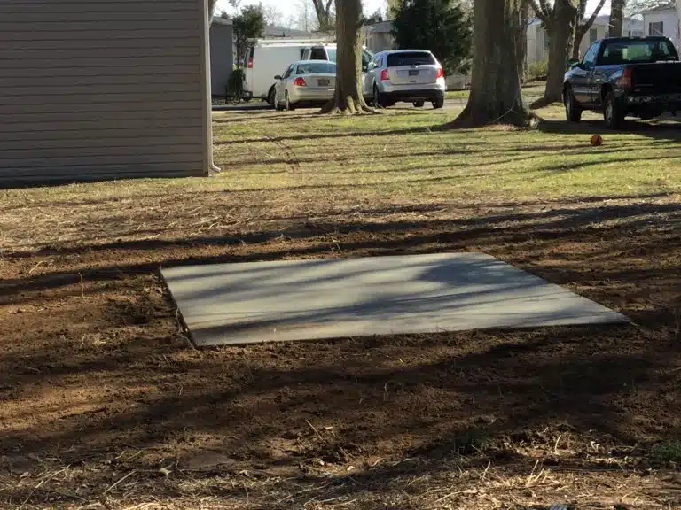 A gravel shed foundation in Lewes DE
