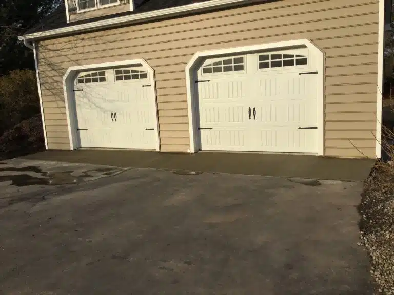 A concrete shed foundation in Doylestown PA