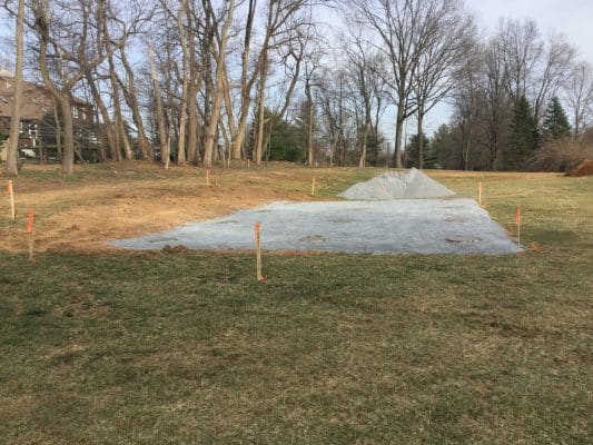 A concrete pier shed foundation in Chester Springs PA