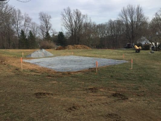 A concrete pier shed foundation in Chester Springs PA