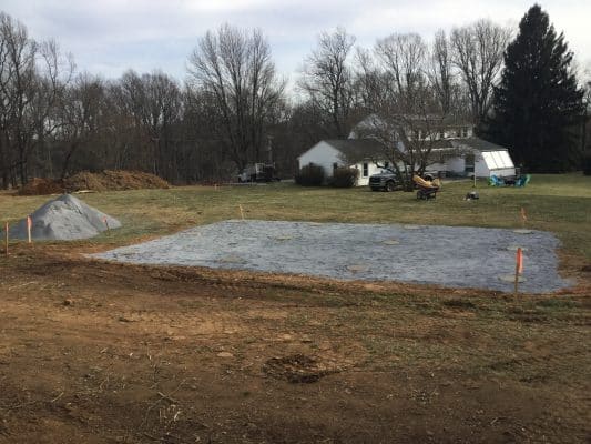 A concrete pier shed foundation in Chester Springs PA