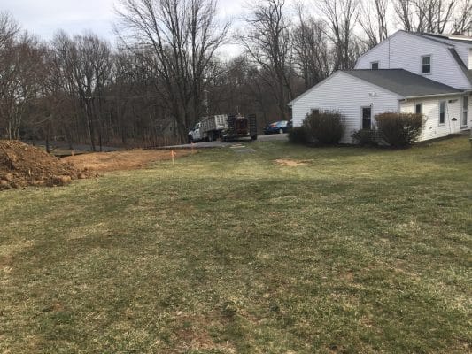A concrete pier shed foundation in Chester Springs PA
