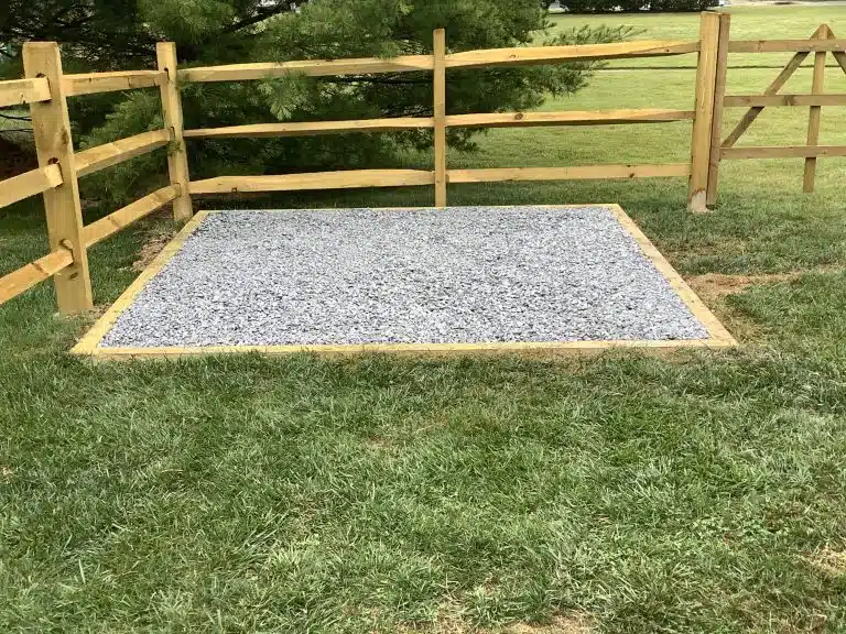 A gravel shed foundation in Newark, DE