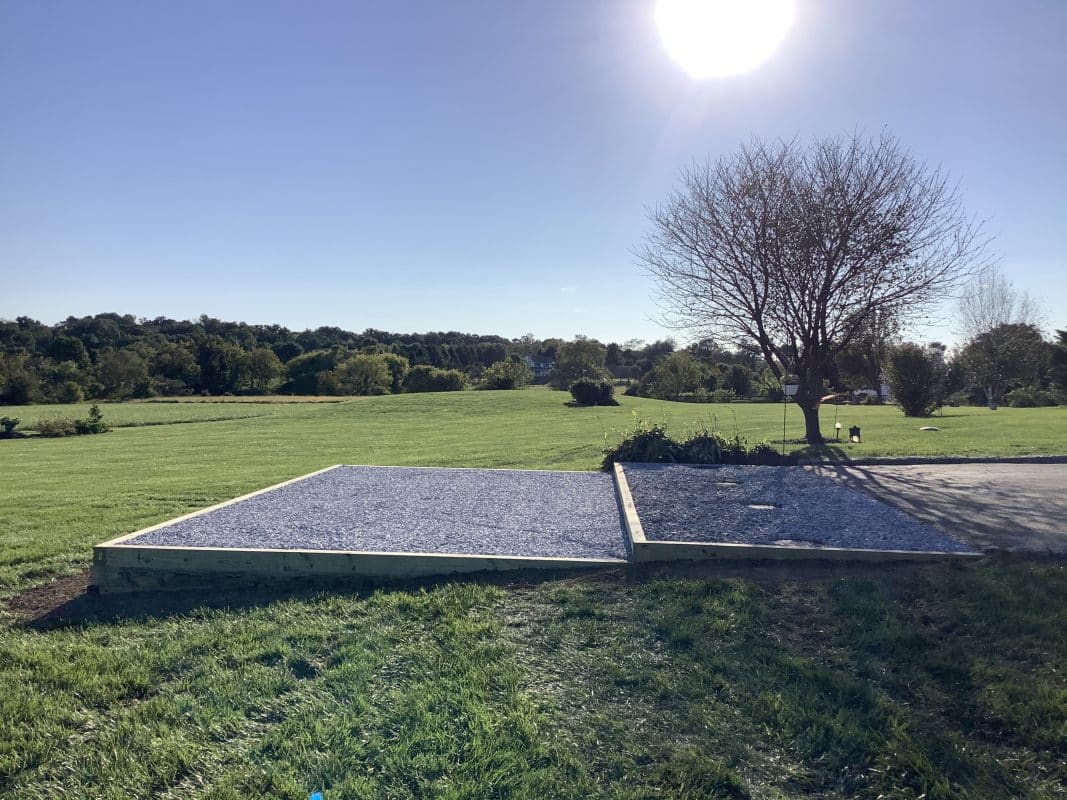 "A gravel shed foundation in Oxford, PA"