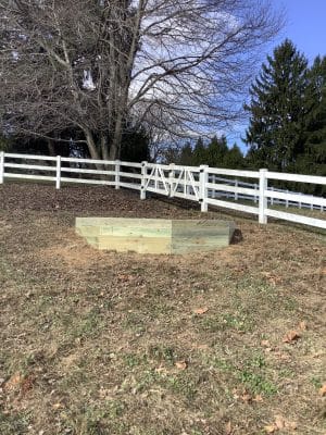 A gravel shed foundation in Forest Hill, MD