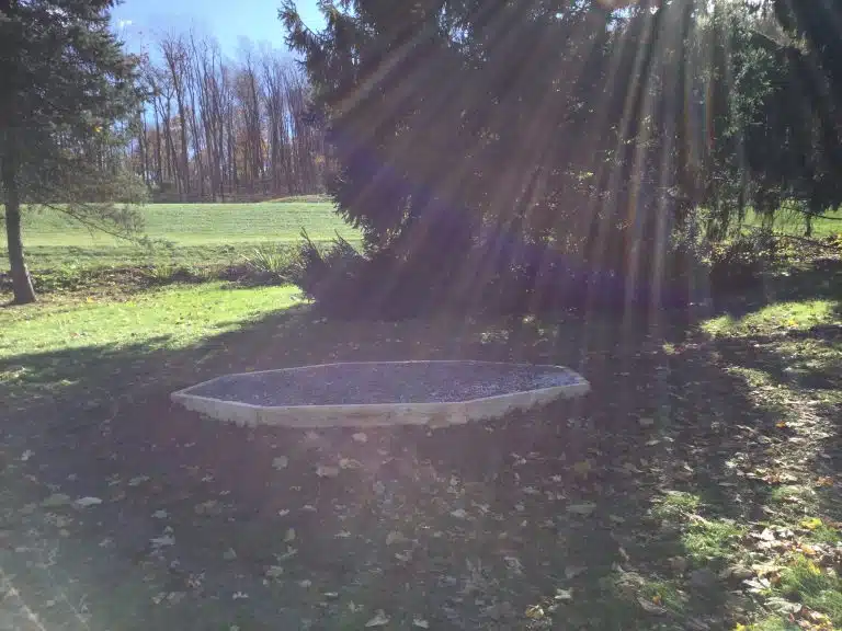 "A gravel shed foundation in Columbia, PA"