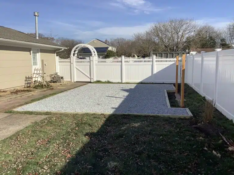 A gravel shed foundation in South Setauket, NY