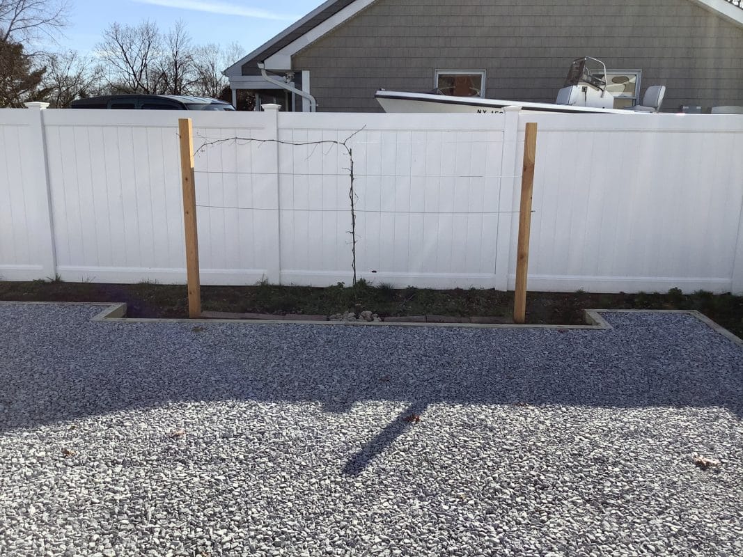 A gravel shed foundation in South Setauket, NY