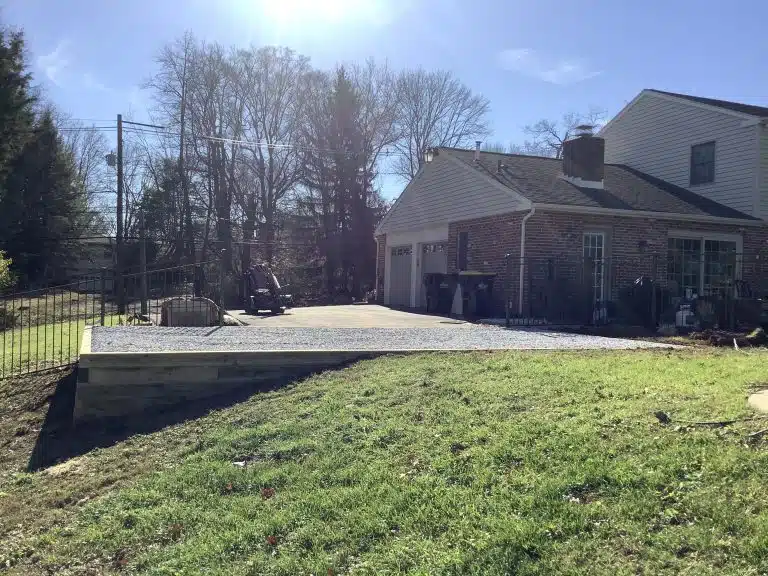 A gravel shed foundation in Ambler, PA