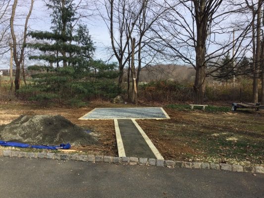 A gravel shed foundation in Mendham, NJ