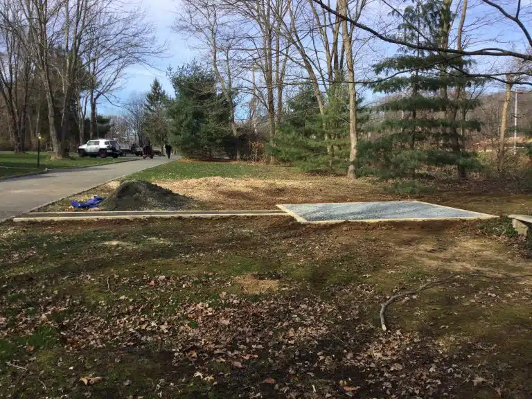 A gravel shed foundation in Mendham, NJ